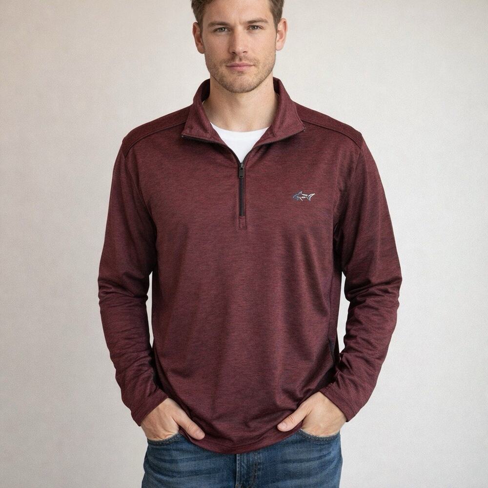 Greg Norman Men’s Quarter Zip Pullover | Burgundy | Size M | Excellent
